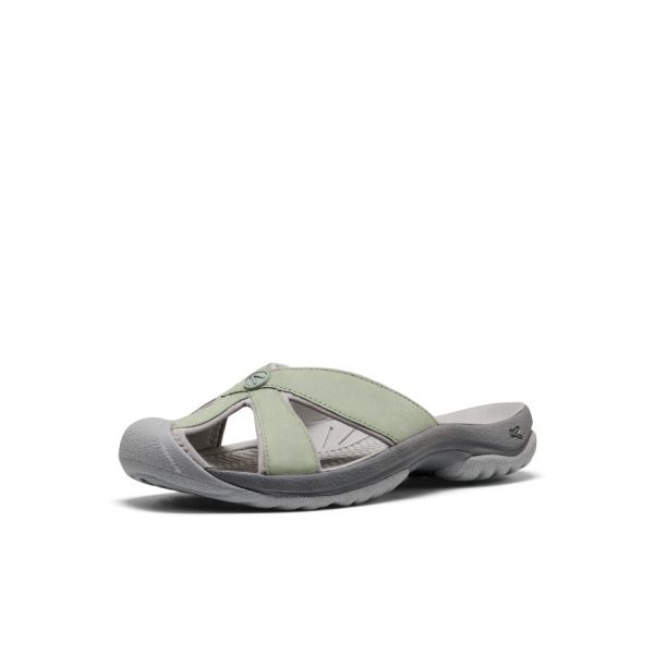 Women's Bali Leather Slide Sandal | Lily Pad/Steel Grey