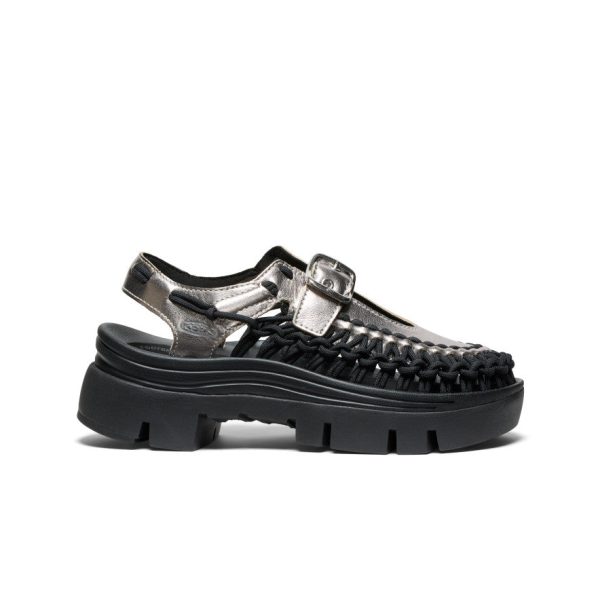 All Gender UNEEK PLT Mary Jane Sneaker  |  Silver/Black